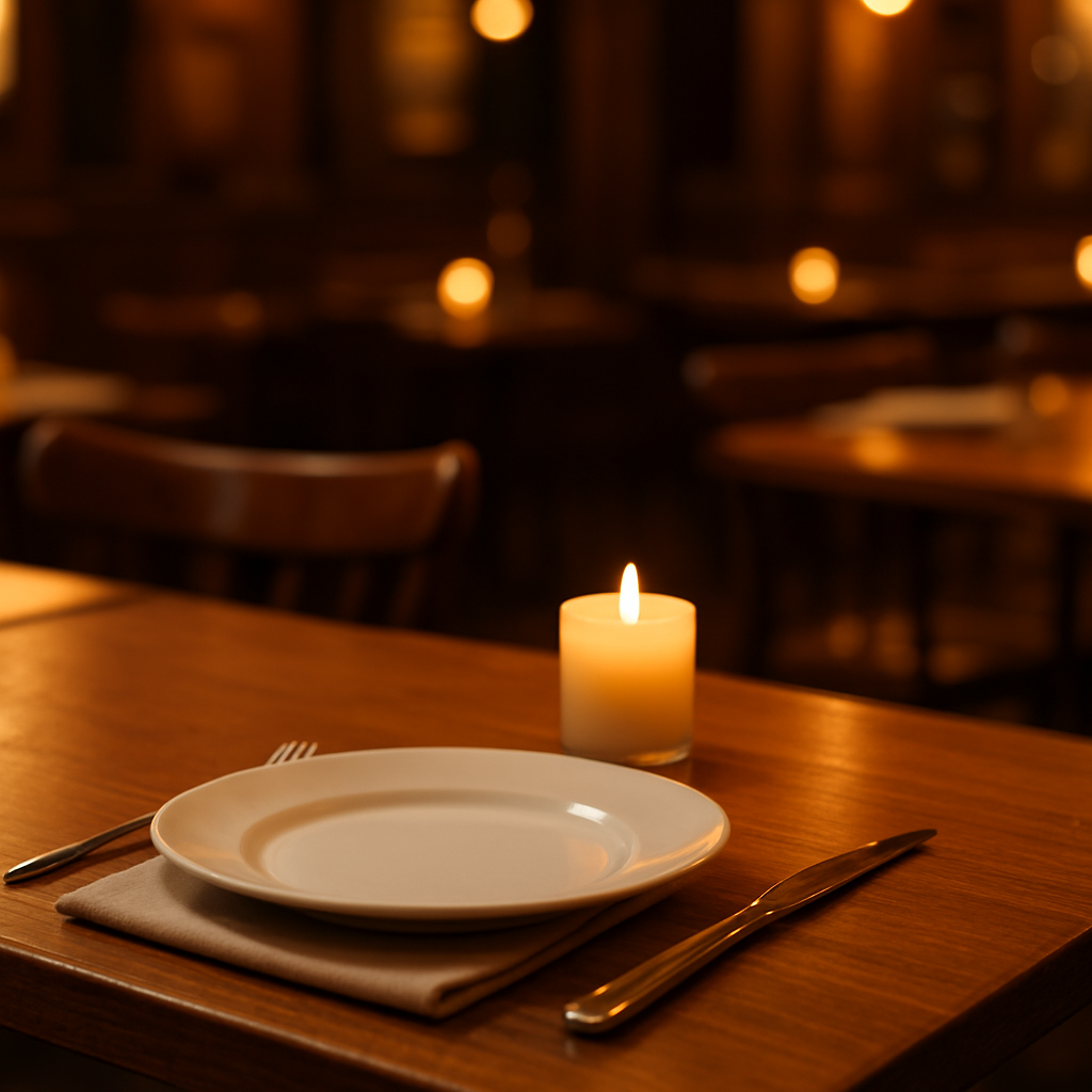 Ilustrační fotografie prostřeného stolu v restauraci